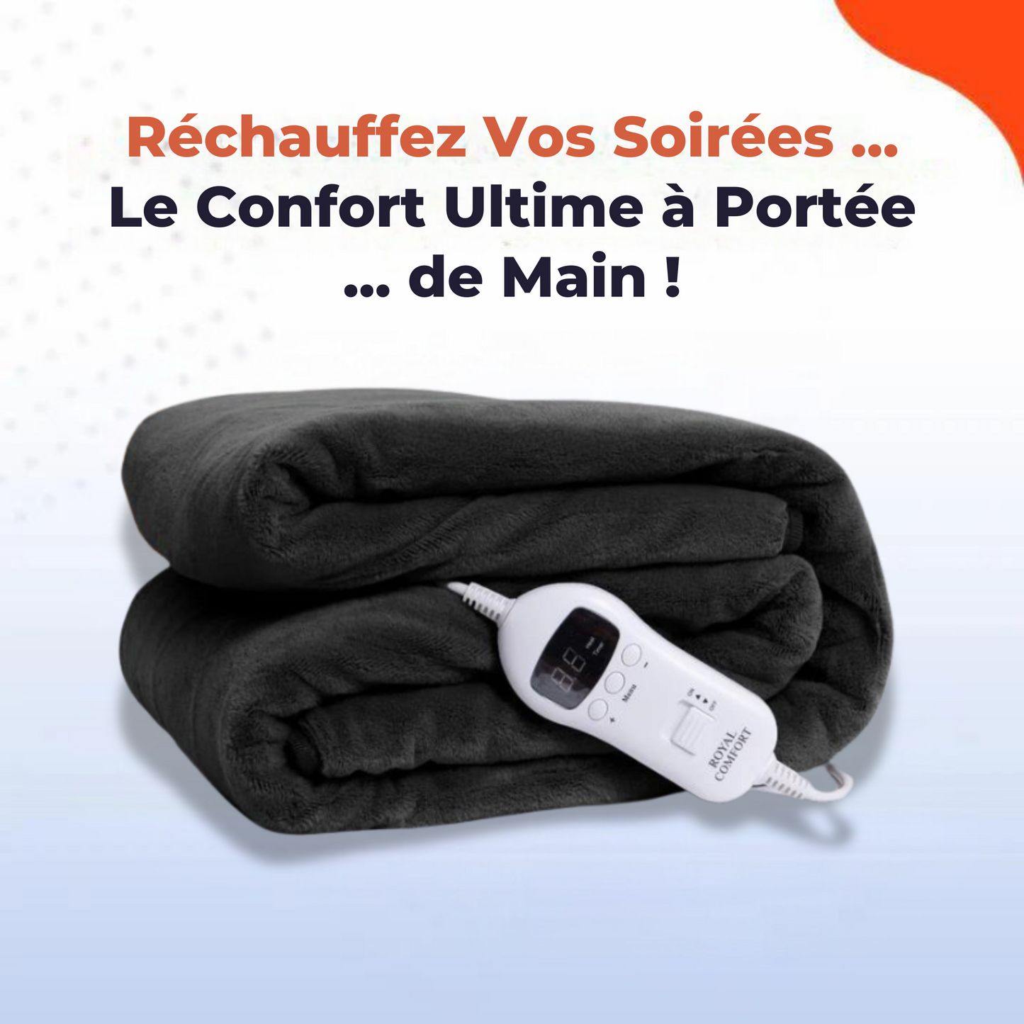 Couverture chauffante en fausse fourrure polaire  lavable double face